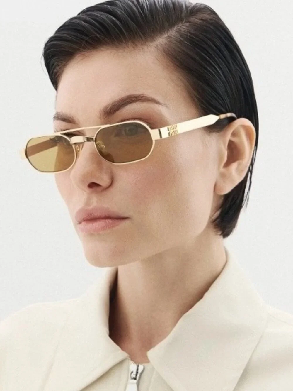 New Miu Miu MUB52S 22M10Y Gold Yellow Women Sunglasses SMU B52